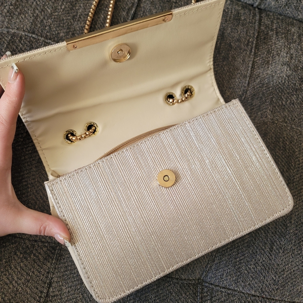 Champagne Gold Sparkling Evening Shoulder Bag - Picture 3 of 11